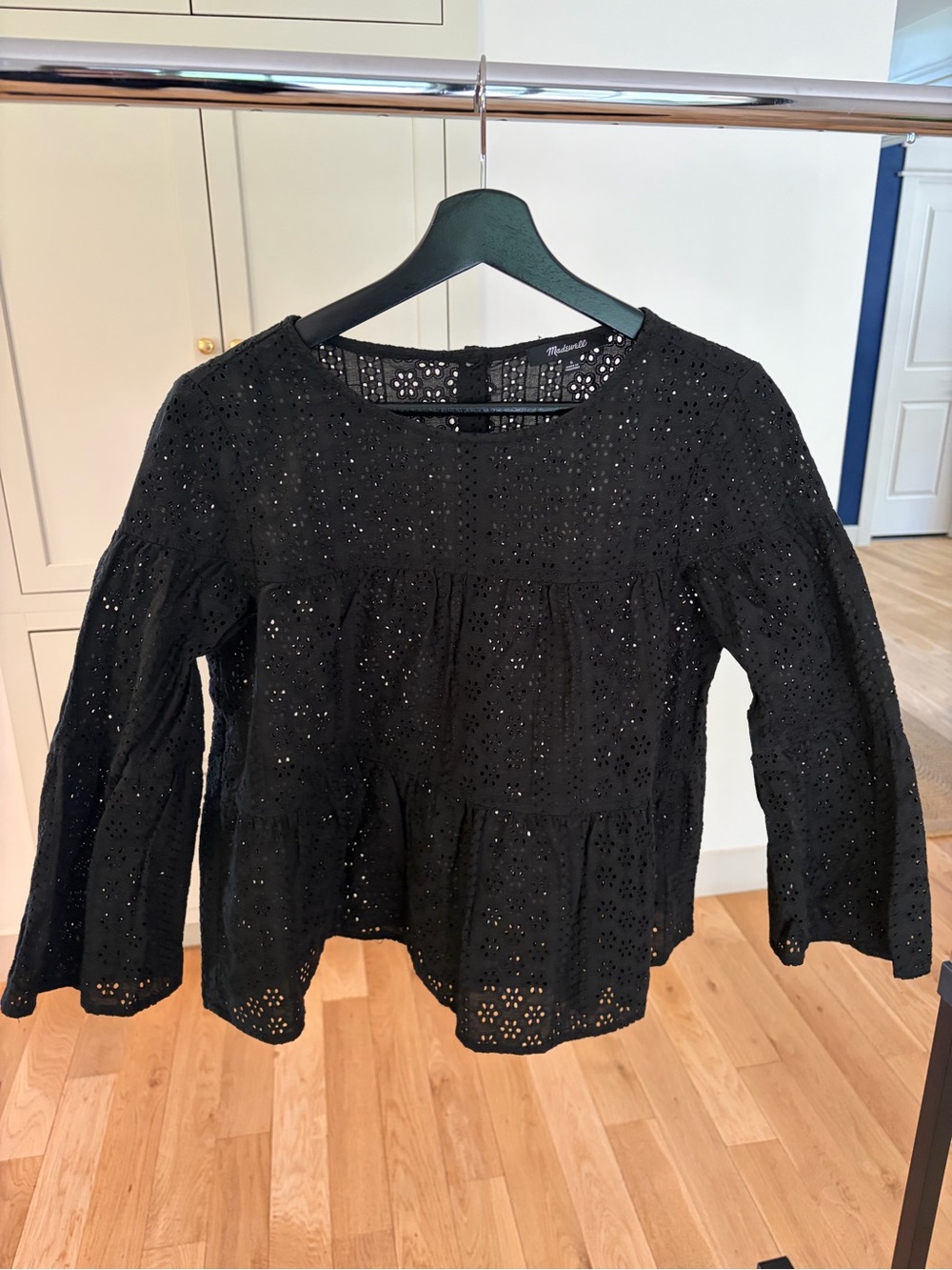 100% Cotton Madewell Eyelet Peasant Top